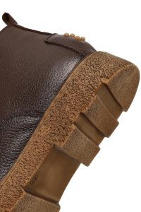 بوت چرمی مردانه قهوه‌ای بندی دری‌مد