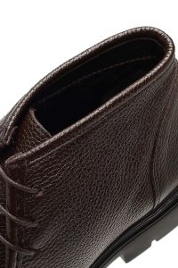 بوت چرمی مردانه قهوه‌ای بندی دری‌مد