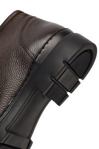 بوت چرمی مردانه قهوه‌ای بندی دری‌مد