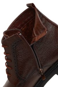 بوت چرمی مردانه قهوه‌ای زیپ‌دار دری‌مد