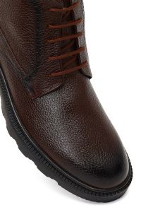 بوت چرمی مردانه قهوه‌ای زیپ‌دار دری‌مد