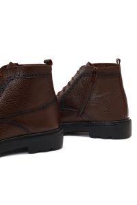 بوت چرمی مردانه قهوه‌ای زیپ‌دار دری‌مد