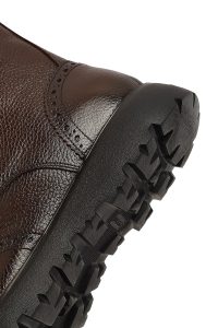 بوت چرمی مردانه قهوه‌ای زیپ‌دار دری‌مد