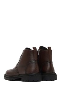 بوت چرمی مردانه قهوه‌ای زیپ‌دار دری‌مد