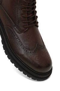 بوت چرمی مردانه قهوه‌ای زیپ‌دار دری‌مد