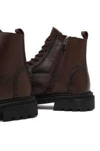 بوت چرمی مردانه قهوه‌ای زیپ‌دار دری‌مد