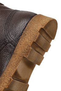 بوت چرمی مردانه قهوه‌ای زیپ‌دار زیره ضخیم دری‌مد