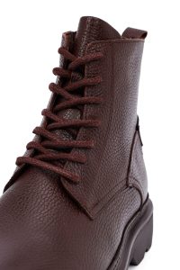 بوت چرمی مردانه قهوه‌ای زیپ‌دار زیره ضخیم دری‌مد