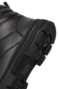 بوت چرمی مردانه مشکی بندی دری‌مد