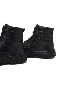 بوت چرمی مردانه مشکی بندی دری‌مد