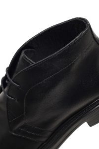 بوت چرمی مردانه مشکی بندی دری‌مد