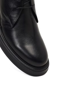 بوت چرمی مردانه مشکی بندی دری‌مد