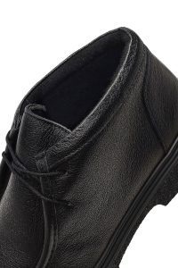 بوت چرمی مردانه مشکی بندی دری‌مد