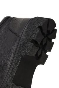 بوت چرمی مردانه مشکی بندی دری‌مد