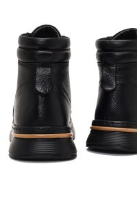 بوت چرمی مردانه مشکی بندی دری‌مد