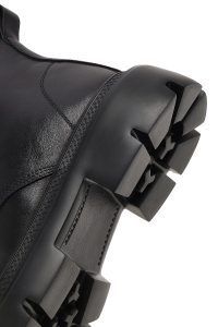 بوت چرمی مردانه مشکی بندی زیپ‌دار دری‌مد