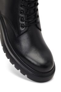 بوت چرمی مردانه مشکی بندی زیپ‌دار دری‌مد