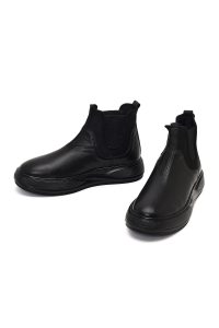 بوت چرمی مردانه مشکی دری‌مد