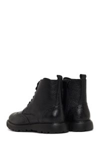 بوت چرمی مردانه مشکی زیپ‌دار دری‌مد