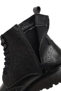 بوت چرمی مردانه مشکی زیپ‌دار دری‌مد