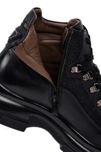 بوت چرمی مردانه مشکی زیپ‌دار دری‌مد