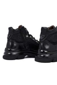 بوت چرمی مردانه مشکی زیپ‌دار دری‌مد