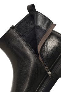 بوت چرمی مردانه مشکی زیپ‌دار زیره ضخیم دری‌مد