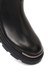 بوت چرمی مردانه مشکی زیپ‌دار زیره ضخیم دری‌مد