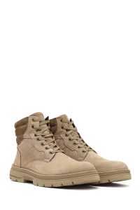 بوت چرمی مردانه ویزون بندی زیره ضخیم دری‌مد