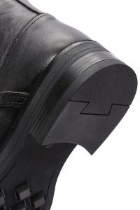 بوت چرمی مشکی بنددار مردانه  زیپ دار دری مد