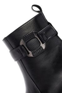 بوت چرمی مشکی زنانه دری مد