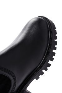 بوت چرمی مشکی زیپ دار زنانه  سگک دار دری مد