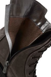 بوت چرمی نبوک با کفی ضخیم زیپ دار زنانه دری مد