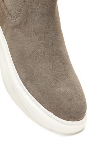 بوت چلسی جیر مردانه بژ زیره ضخیم دری‌مد