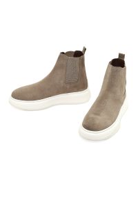 بوت چلسی جیر مردانه بژ زیره ضخیم دری‌مد