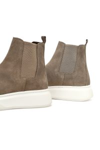 بوت چلسی جیر مردانه بژ زیره ضخیم دری‌مد