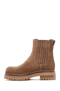 بوت چلسی زنانه جیر عسلی دری مد