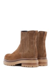 بوت چلسی زنانه جیر عسلی دری مد