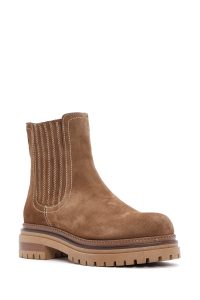 بوت چلسی زنانه جیر عسلی دری مد