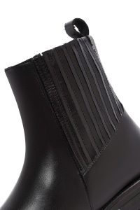 بوت چلسی زنانه چرمی مشکی دری مد