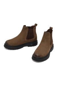 بوت چلسی نبوک مردانه قهوه‌ای دری‌مد
