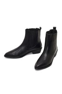 بوت چلسی چرمی زنانه مشکی دری مد