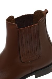 بوت چلسی چرمی مردانه قهوه‌ای دری‌مد