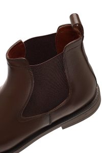 بوت چلسی چرمی مردانه قهوه‌ای دری‌مد
