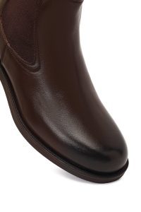 بوت چلسی چرمی مردانه قهوه‌ای دری‌مد