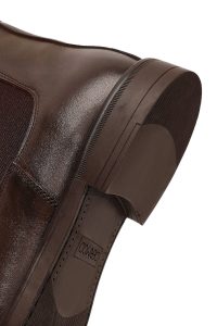 بوت چلسی چرمی مردانه قهوه‌ای دری‌مد