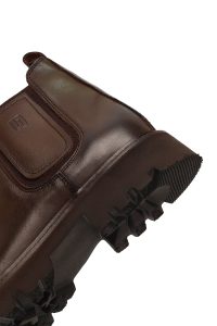 بوت چلسی چرمی مردانه قهوه‌ای دری‌مد