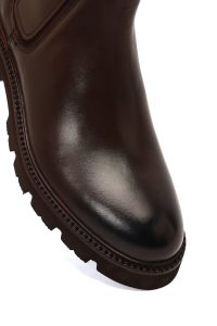 بوت چلسی چرمی مردانه قهوه‌ای دری‌مد