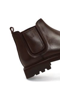 بوت چلسی چرمی مردانه قهوه‌ای دری‌مد