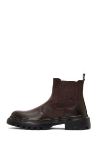 بوت چلسی چرمی مردانه قهوه‌ای دری‌مد